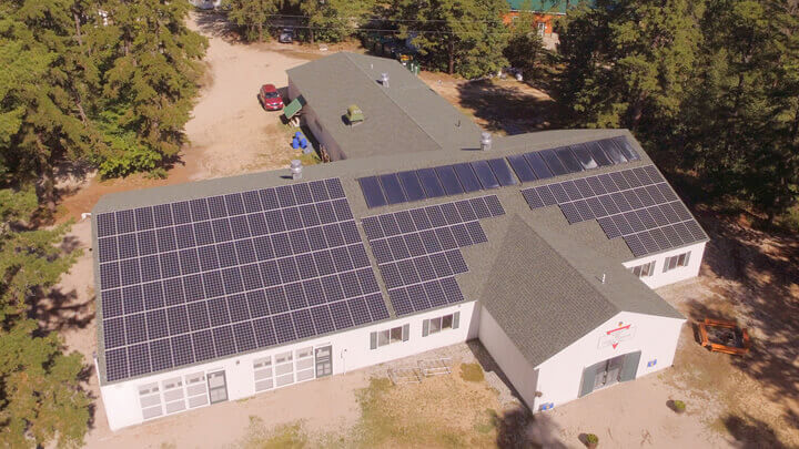 These 175 solar panels on the Camp Huckins dining hall can generate up to 42.6 kilowatts of electricity. 